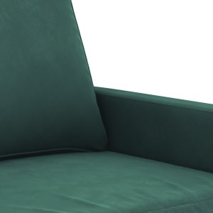 vidaXL vidaXL Sofa 2-osobowa, ciemnozielona, 120 cm, tapicerowana aksamitem 6