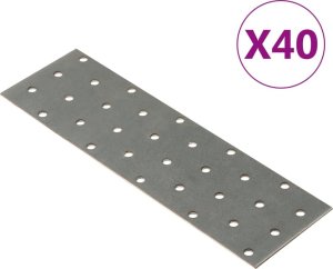 vidaXL Płytki perforowane, 40 szt., 2 mm, 200x60 mm, stal ocynkowana 1