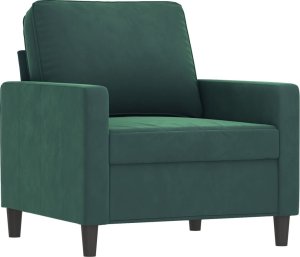 vidaXL Fotel, ciemnozielony, 60 cm, obity aksamitem 2