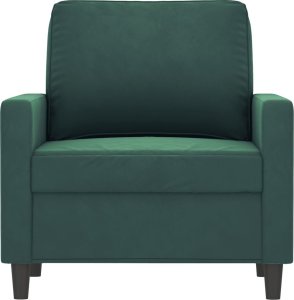 vidaXL Fotel, ciemnozielony, 60 cm, obity aksamitem 3