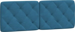 vidaXL vidaXL Poduszka na wezgłowie, niebieska, 140 cm, aksamitna 2