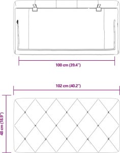 vidaXL Poduszka na wezgłowie, jasnoszara, 100 cm, aksamitna 10