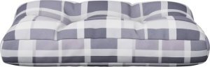 vidaXL Poduszka na paletę, szara krata, 60x40x12 cm, tkanina 5
