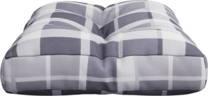 vidaXL Poduszka na paletę, szara krata, 60x40x12 cm, tkanina 6