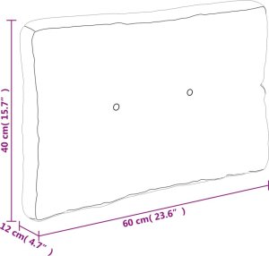 vidaXL Poduszka na paletę, szara krata, 60x40x12 cm, tkanina 10