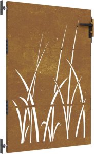 vidaXL vidaXL Furtka ogrodowa, 85x150 cm, stal kortenowska, motyw trawy 2