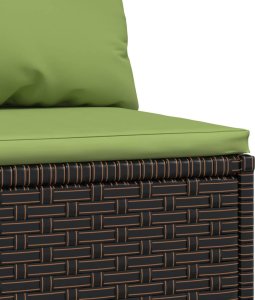 vidaXL vidaXL Środkowy moduł sofy z poduszkami, brązowy, polirattan 5