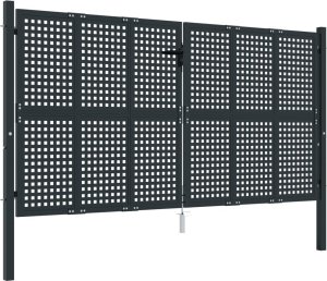 vidaXL vidaXL Brama ogrodowa, antracytowa, 300x200 cm, stal 2