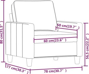 vidaXL vidaXL Fotel, ciemnoszary, 60 cm, obity tkaniną 8