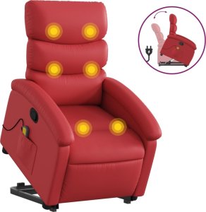 vidaXL Podnoszony fotel masujący, rozkładany, czerwony 2