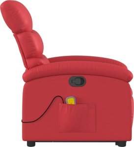 vidaXL Podnoszony fotel masujący, rozkładany, czerwony 9