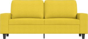 vidaXL vidaXL Sofa 2-osobowa, jasnożółta, 140 cm, tapicerowana tkaniną 3