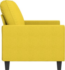 vidaXL vidaXL Sofa 2-osobowa, jasnożółta, 140 cm, tapicerowana tkaniną 4