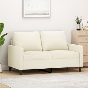 vidaXL vidaXL Sofa 2-osobowa, kremowy, 120 cm, tapicerowana aksamitem 1