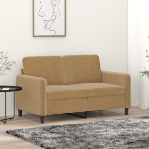 vidaXL vidaXL Sofa 2-osobowa, brązowy, 120 cm, tapicerowana aksamitem 1