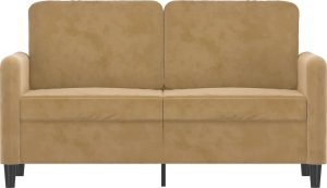 vidaXL vidaXL Sofa 2-osobowa, brązowy, 120 cm, tapicerowana aksamitem 3
