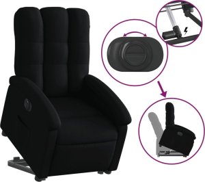 vidaXL vidaXL Podnoszony fotel masujący, elektryczny, rozkładany, czarny 5
