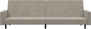 vidaXL vidaXL 2-osobowa kanapa, jasnoszara, tapicerowana aksamitem 5