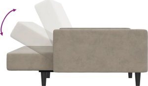 vidaXL vidaXL 2-osobowa kanapa, jasnoszara, tapicerowana aksamitem 7