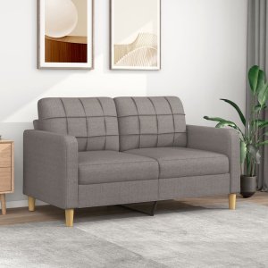 vidaXL vidaXL Sofa 2-osobowa, kolor taupe, 140 cm, tapicerowana tkaniną 1