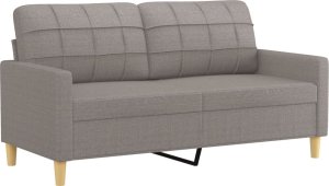vidaXL vidaXL Sofa 2-osobowa, kolor taupe, 140 cm, tapicerowana tkaniną 2