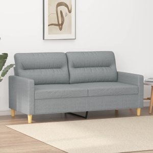 vidaXL Sofa 2-osobowa, jasnoszara, 140 cm, tapicerowana tkaniną 1