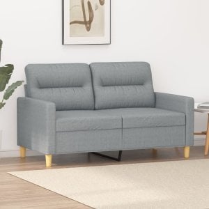 vidaXL Sofa 2-osobowa, jasnoszara, 120 cm, tapicerowana tkaniną 1