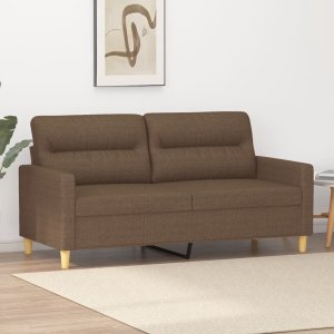 vidaXL Sofa 2-osobowa, brązowa, 140 cm, tapicerowana tkaniną 1