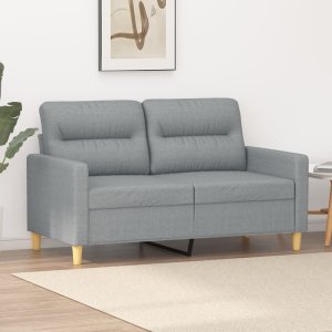 vidaXL vidaXL Sofa 2-osobowa, jasnoszara, 120 cm, tapicerowana tkaniną 1