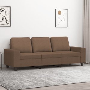 vidaXL Sofa 3-osobowa, brązowa, 180 cm, tapicerowana tkaniną 1