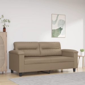 vidaXL 2-osobowa sofa, kolor cappuccino, 140 cm, sztuczna skóra 1