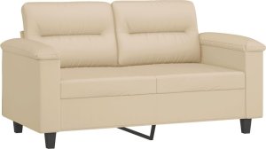 vidaXL vidaXL 2-osobowa sofa, kremowa, 120 cm, tapicerowana mikrofibrą 2