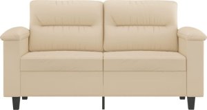 vidaXL vidaXL 2-osobowa sofa, kremowa, 120 cm, tapicerowana mikrofibrą 3