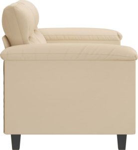vidaXL vidaXL 2-osobowa sofa, kremowa, 120 cm, tapicerowana mikrofibrą 4