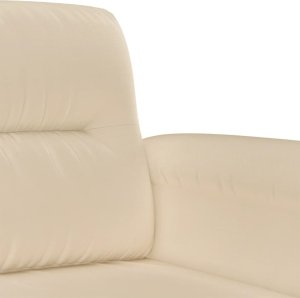 vidaXL vidaXL 2-osobowa sofa, kremowa, 120 cm, tapicerowana mikrofibrą 6