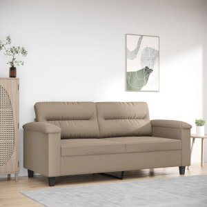 vidaXL Sofa 2-osobowa, taupe, 140 cm, tapicerowana mikrofibrą 1