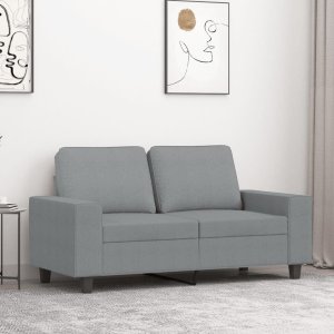 vidaXL Sofa 2-osobowa, jasnoszara, 120 cm, tapicerowana tkaniną 1