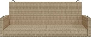 vidaXL vidaXL Ławka bujana, beżowa, 119x56x48 cm, polirattan 4
