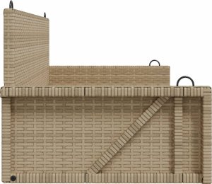 vidaXL vidaXL Ławka bujana, beżowa, 119x56x48 cm, polirattan 5