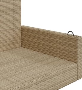 vidaXL vidaXL Ławka bujana, beżowa, 119x56x48 cm, polirattan 7