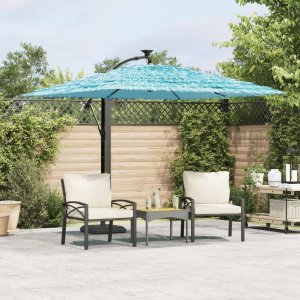 vidaXL vidaXL Parasol ogrodowy na stalowym słupku, niebieski, 246x246x230 cm 1