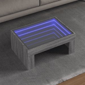 vidaXL vidaXL Stolik kawowy z LED Infinity, szary dąb sonoma, 70x50x30 cm 1