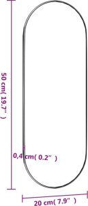 vidaXL vidaXL Lustro ścienne, 20x50 cm, szklane, owalne 6
