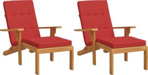 vidaXL vidaXL Poduszki na leżaki, 2 szt., czerwone, tkanina Oxford 3