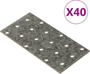 vidaXL vidaXL Płytki perforowane, 40 szt., 2 mm, 120x60 mm, stal ocynkowana 1