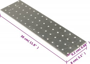vidaXL vidaXL Płytki perforowane, 40 szt., 2 mm, 300x80 mm, stal ocynkowana 6