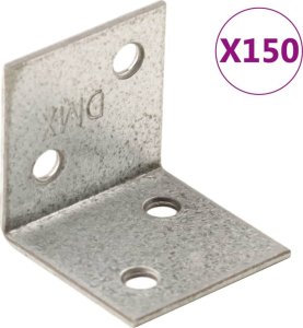 vidaXL vidaXL Kątowniki, 150 szt., 2 mm, 30x25x30 mm, stal ocynkowana 1