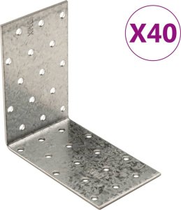 vidaXL vidaXL Kątowniki, 40 szt., 2 mm, 100x60x100 mm, stal ocynkowana 1