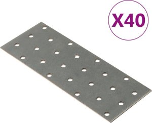 vidaXL vidaXL Płytki perforowane, 40 szt., 2 mm, 160x60 mm, stal ocynkowana 1