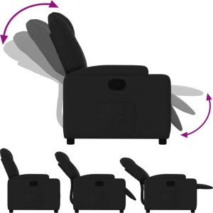 vidaXL vidaXL Fotel rozkładany, czarny, obity tkaniną 6